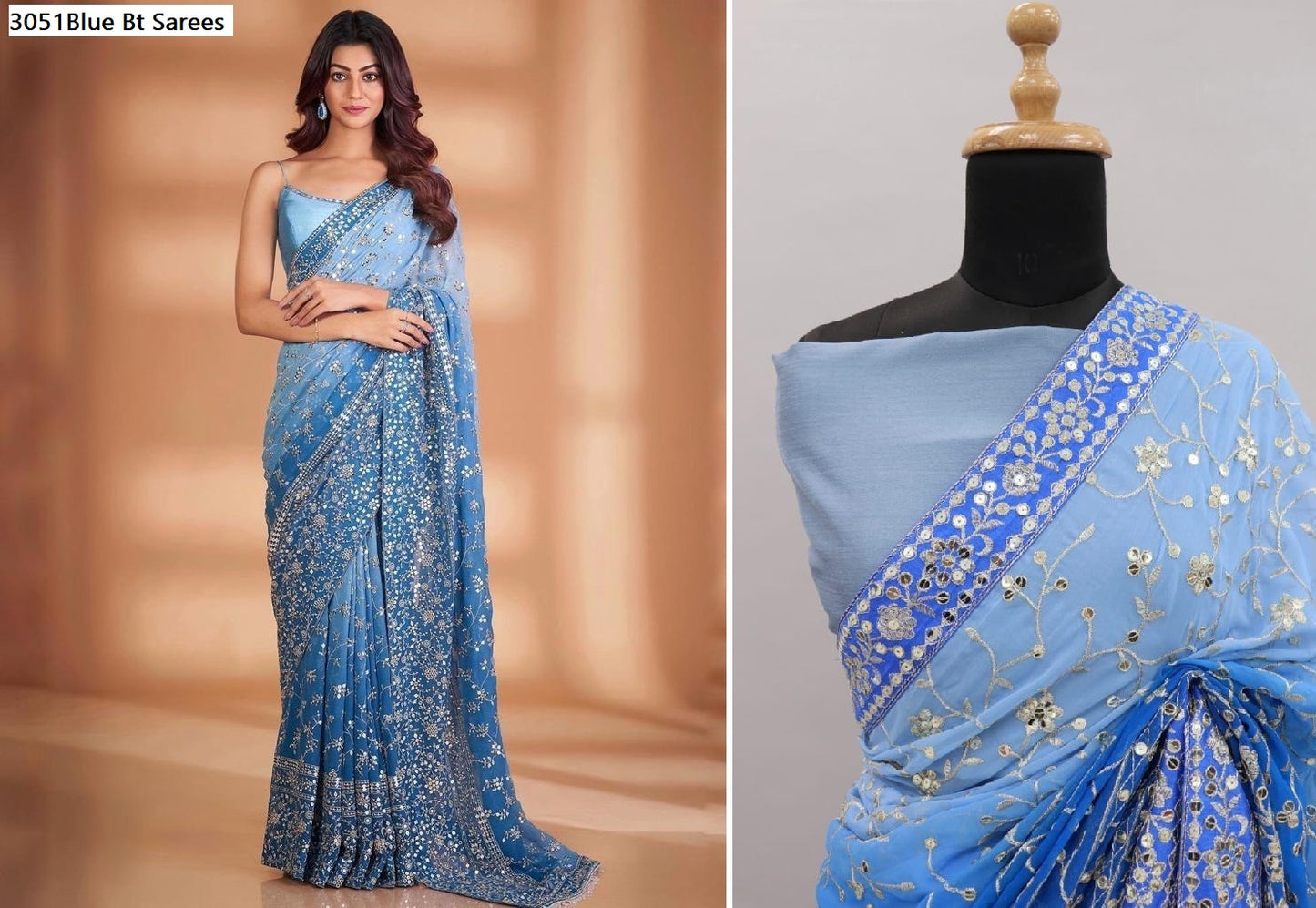 3051Blue Bt Sarees
