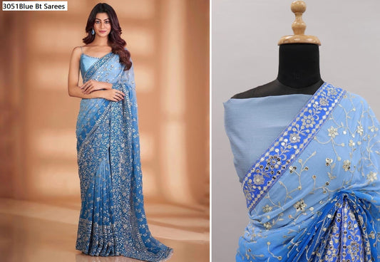 3051Blue Bt Sarees
