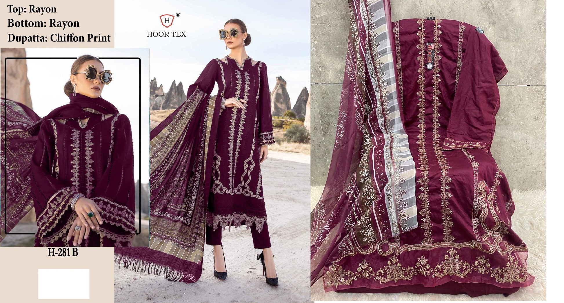 281B Hoor Tex Pakistani Salwar Suits