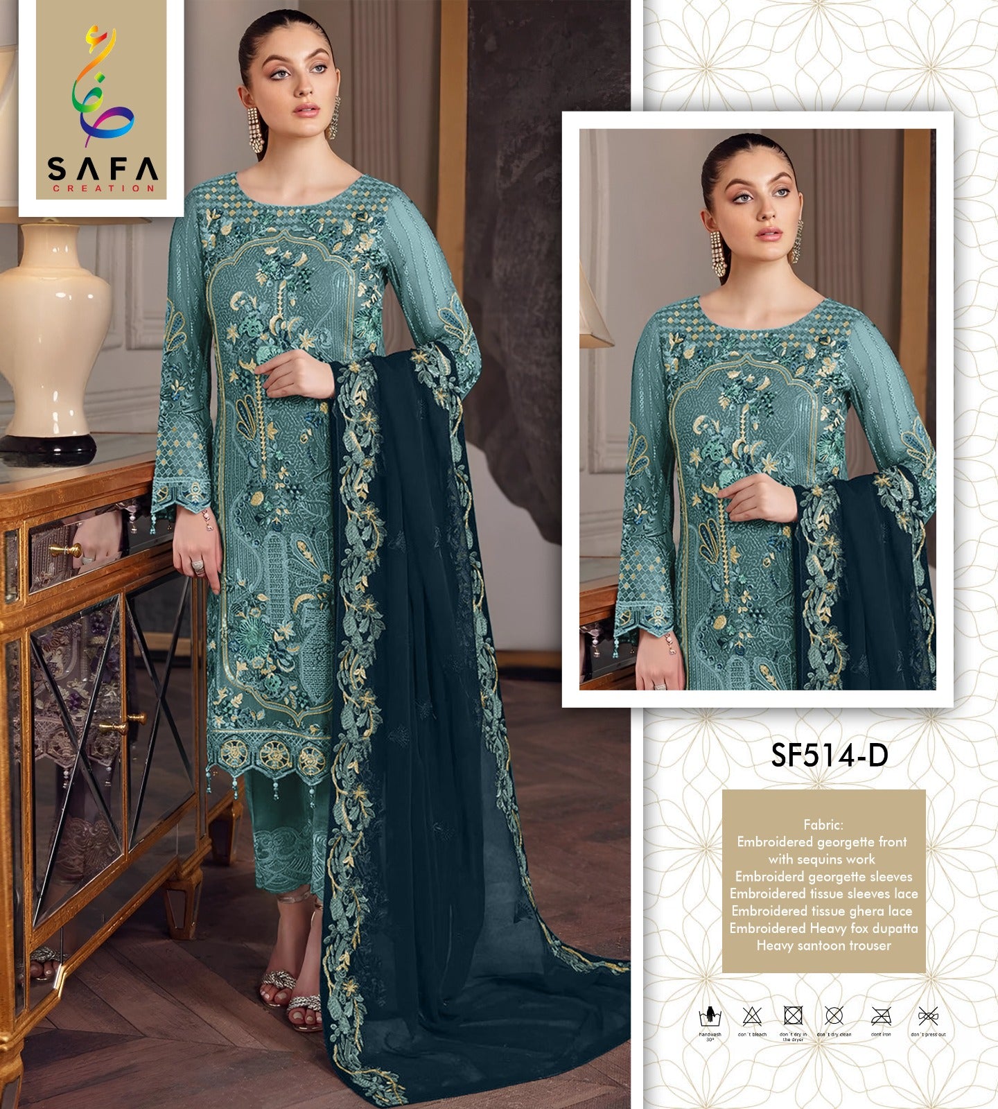514D New Safa Creation Pakistani Salwar Suits