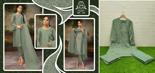 165Emerald Green Zainab Fashion Studio Pakistani Readymade Suits