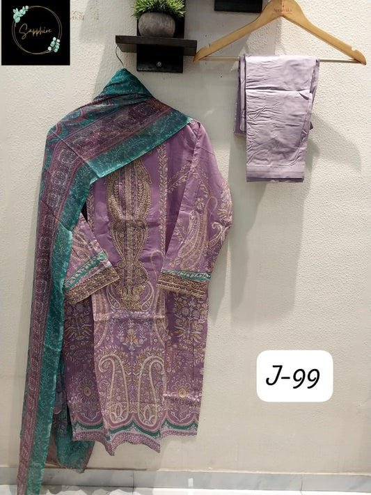 Jazmin Vol 99 Purple Sapphire Pakistani Readymade Suits