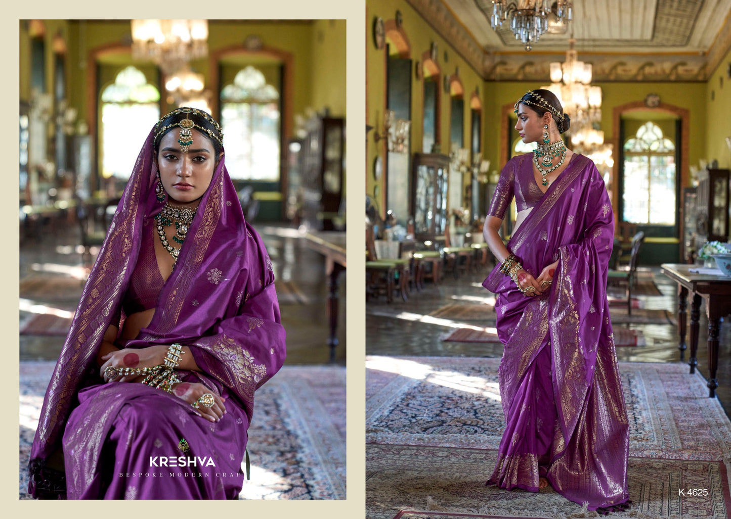4625 Viraangana Kreshva Soft Silk Sarees