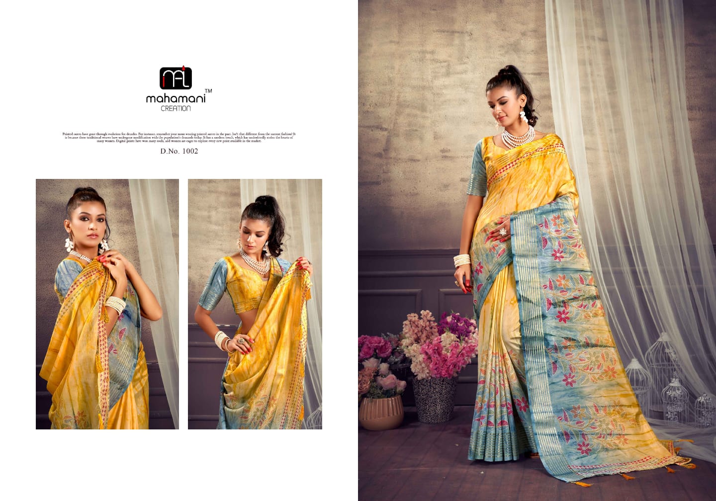 1002 Maheshwari Mahamani Creation Sarees