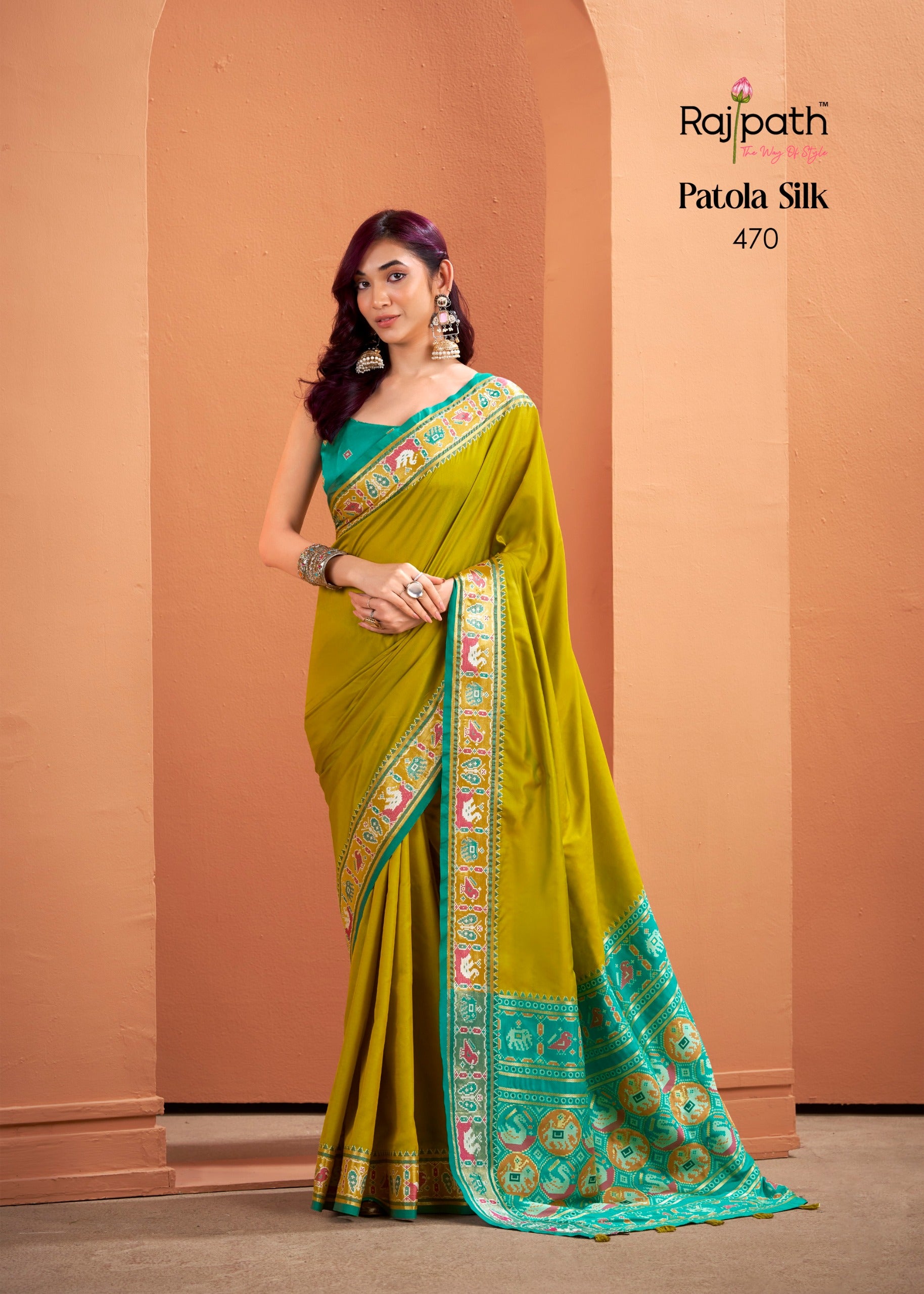 470 Vrundavn Rajpath Patola Silk Sarees