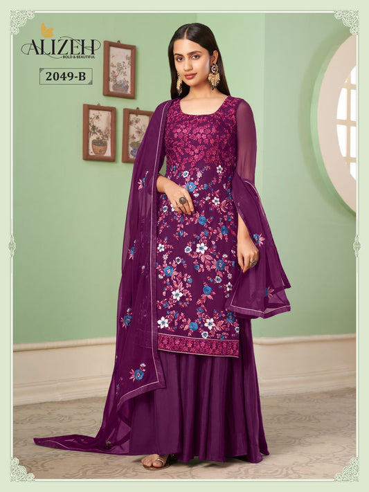 2049B Zaida Vol 10 Alizeh Unstitched Suits