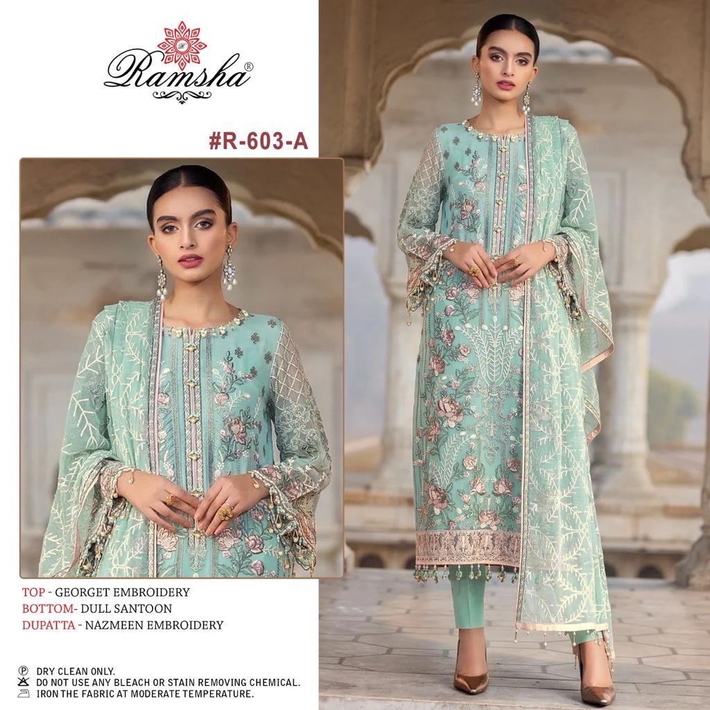 603A Ramsha Pakistani Salwar Suits