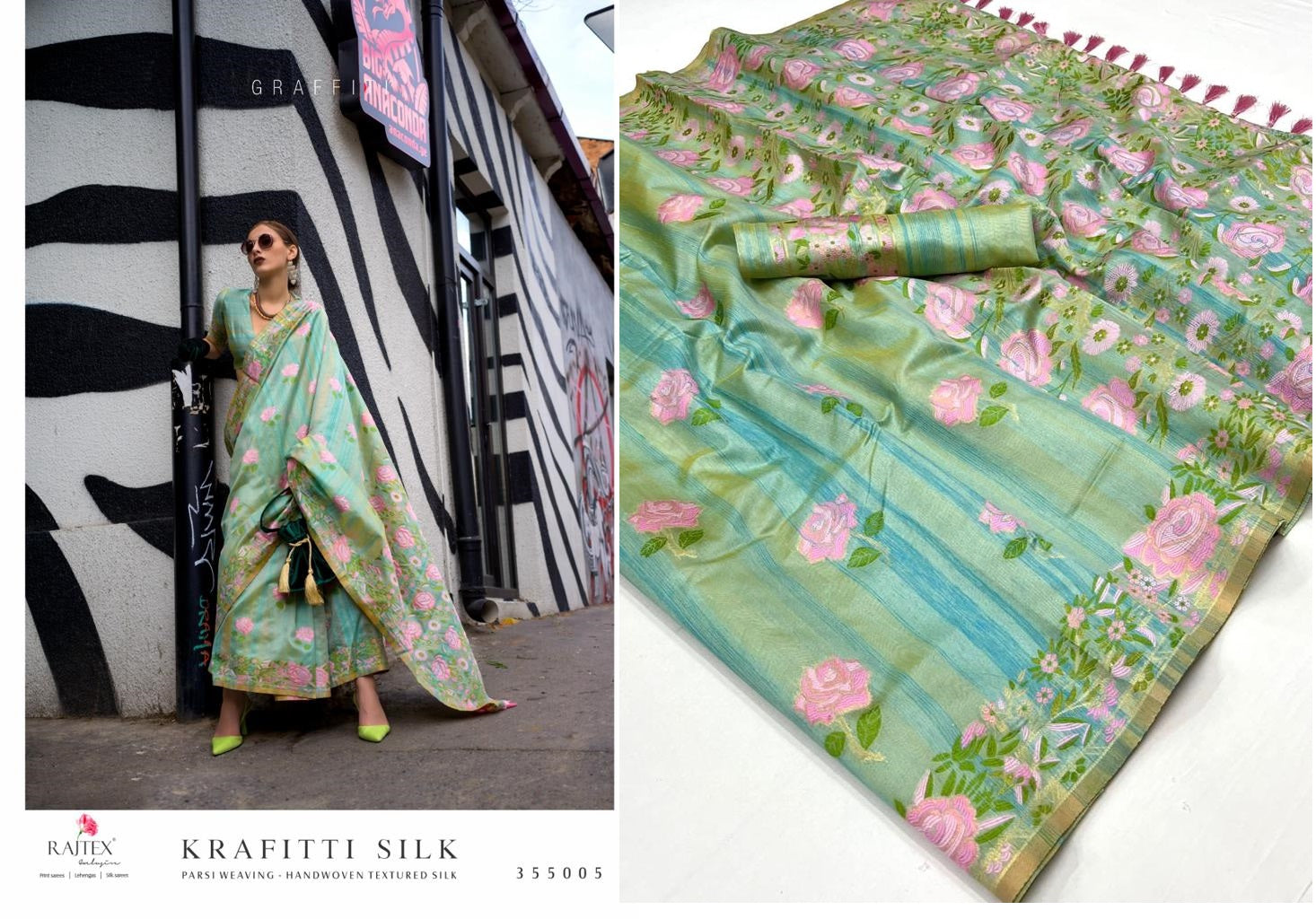 355005 Krafitti Rajtex Sarees