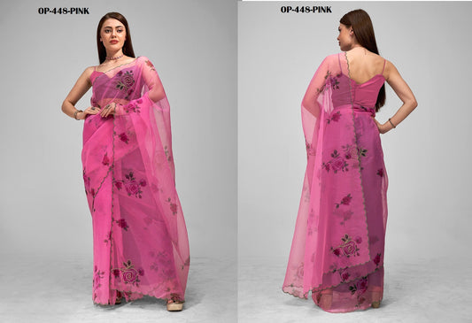 448 Pink Laxminam Sarees