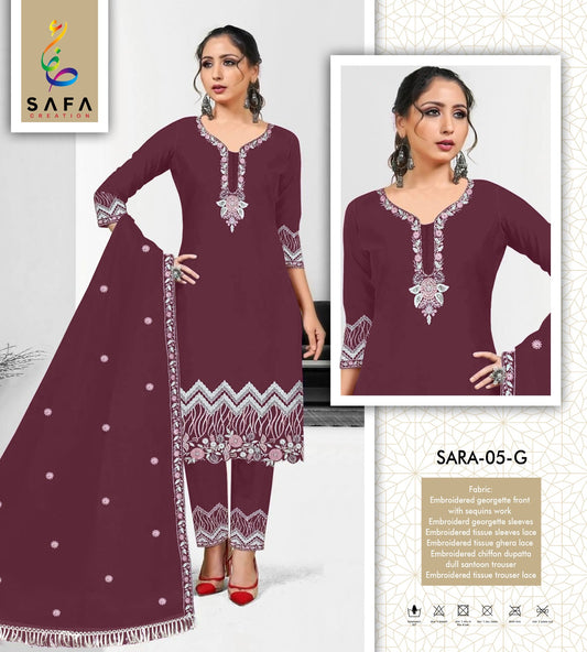 Sara-05G Safa Creation Pakistani Readymade Suits