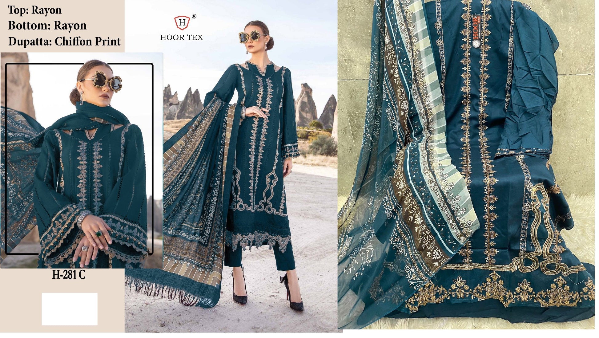 281C Hoor Tex Pakistani Salwar Suits