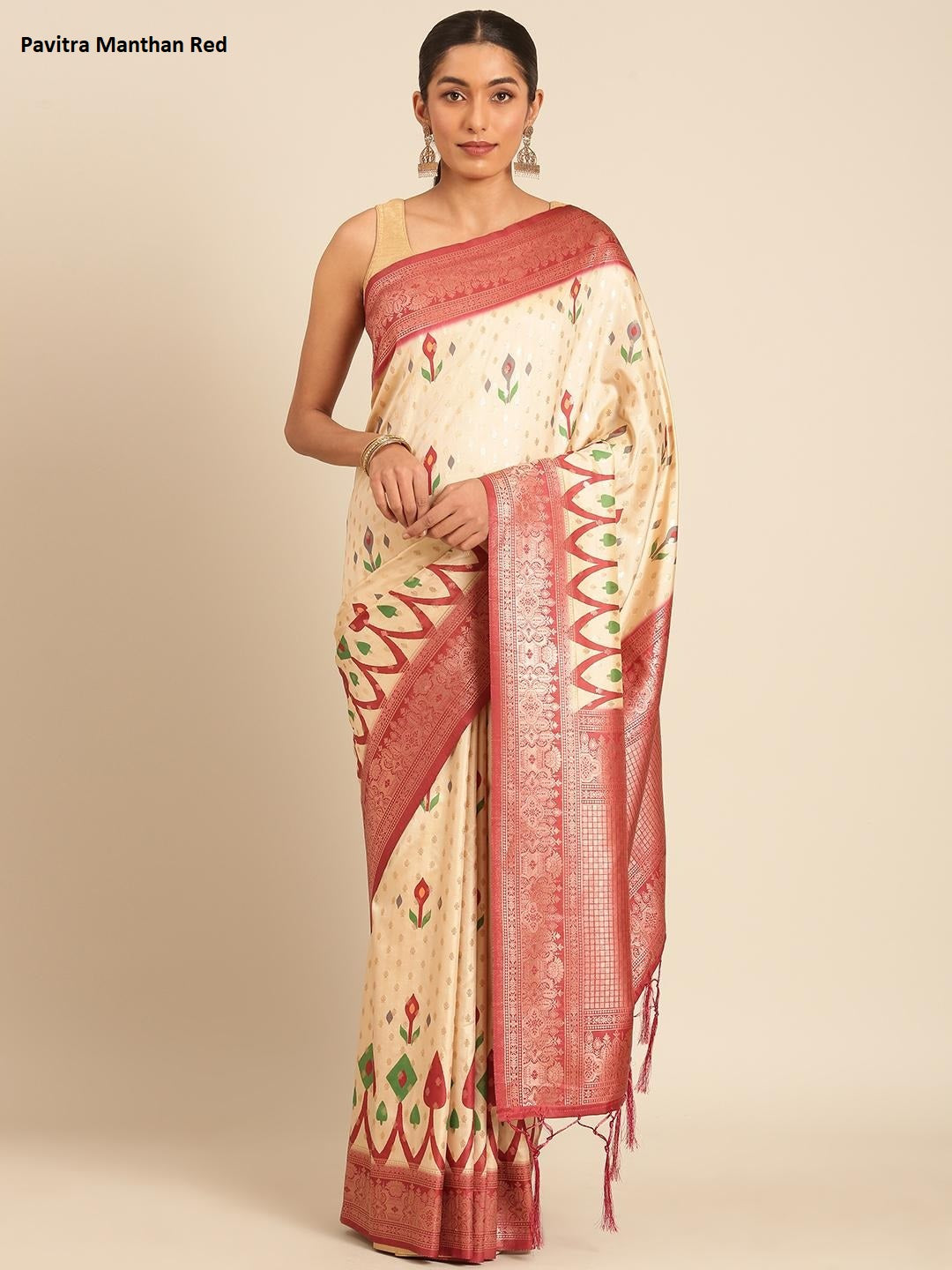 Pavitra Manthan Red Bunawat Sarees