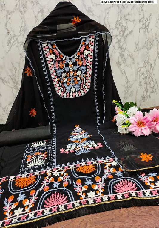 Sabya Saachi 65 Black Qubo Unstitched Suits