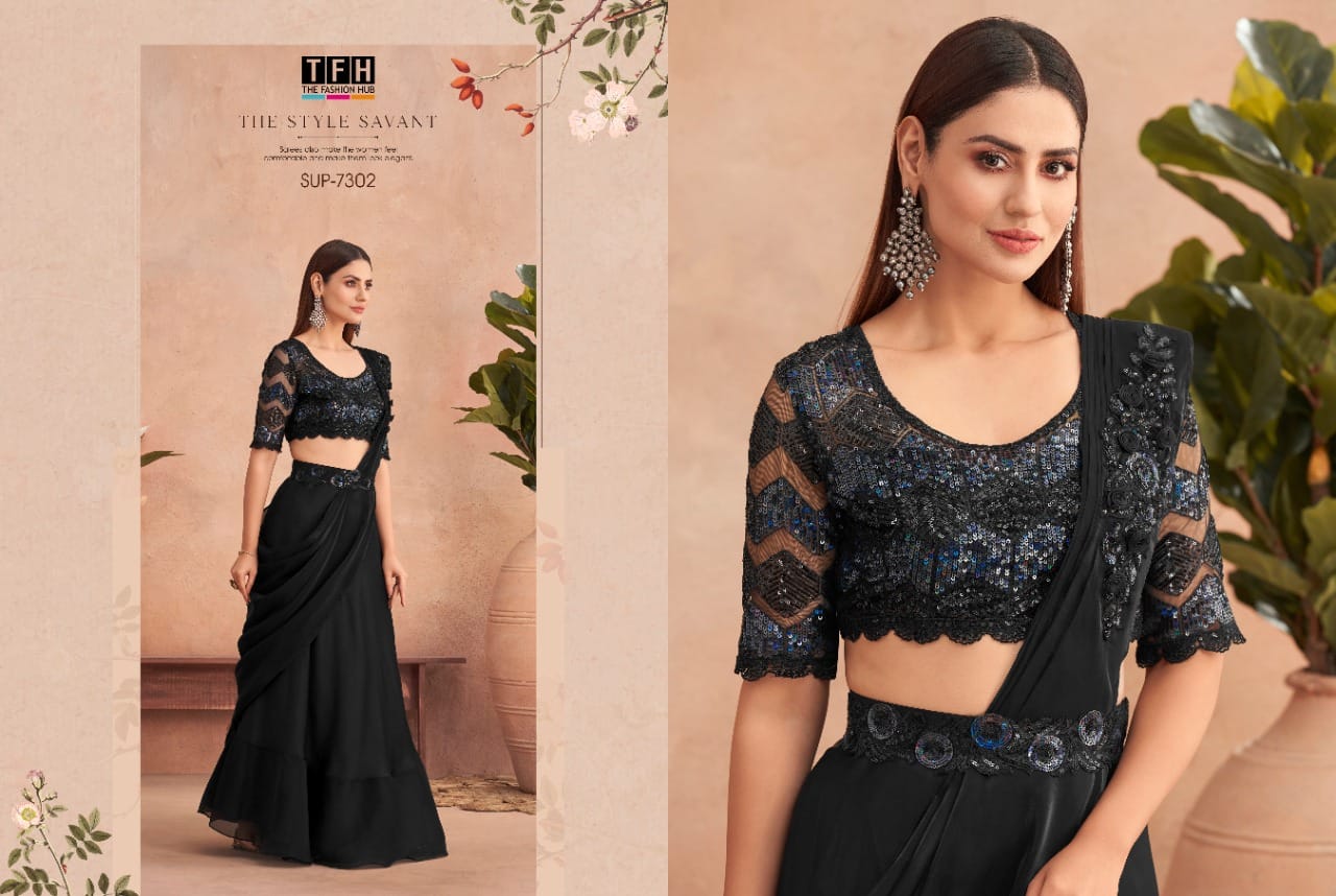 7302 Super Star Tfh Ready To Wear Saree
