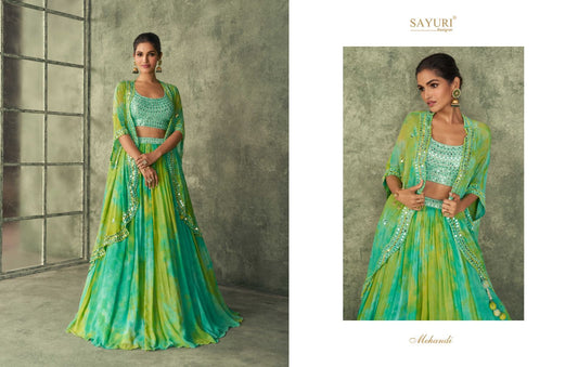 Wedding Attires 1 Mehndi Sayuri Croptop Skirt Set