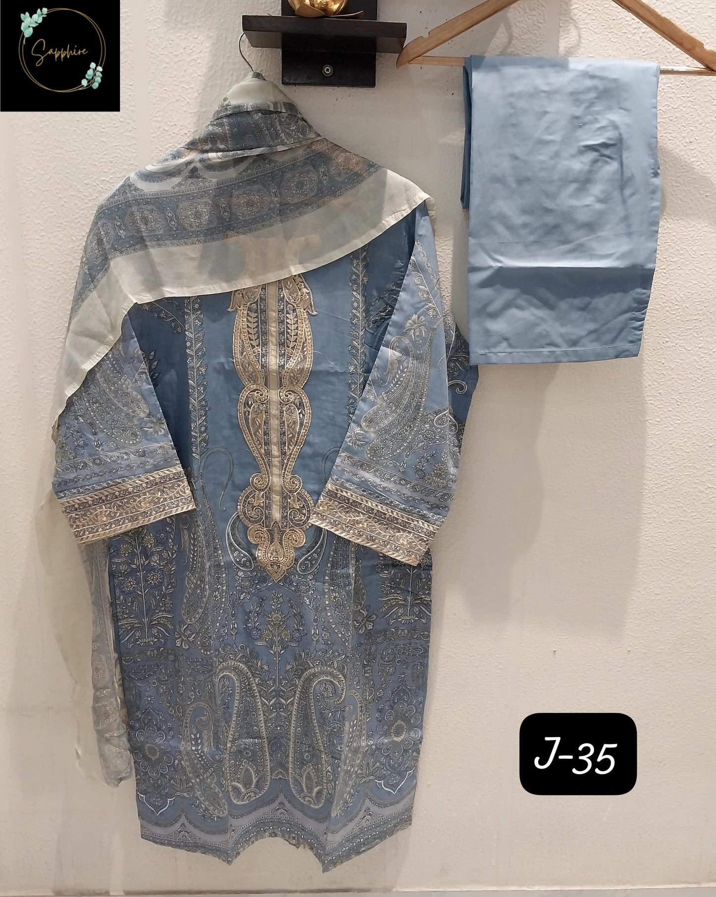 Jazmin Vol 35 Gray Sapphire Pakistani Readymade Suits