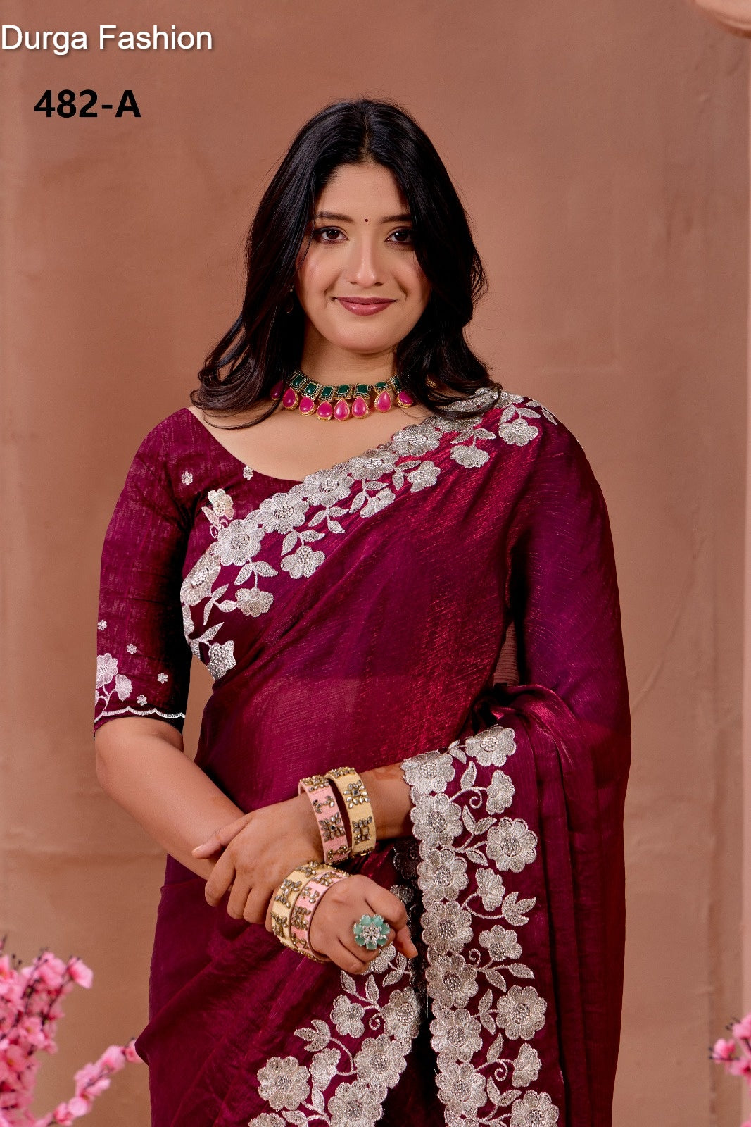 482A Durga Fashion Fendy Chiffon Sarees