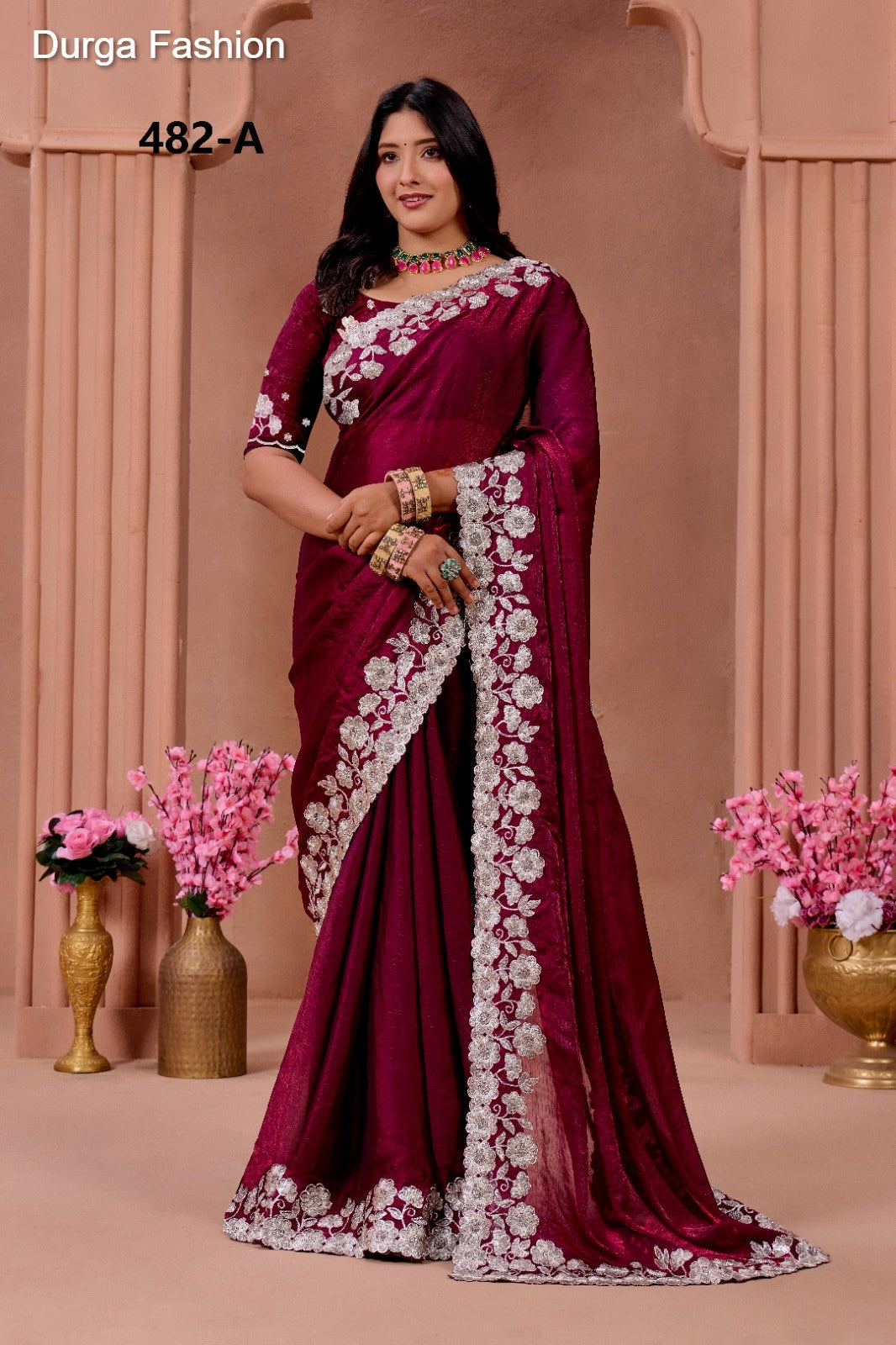 482A Durga Fashion Fendy Chiffon Sarees