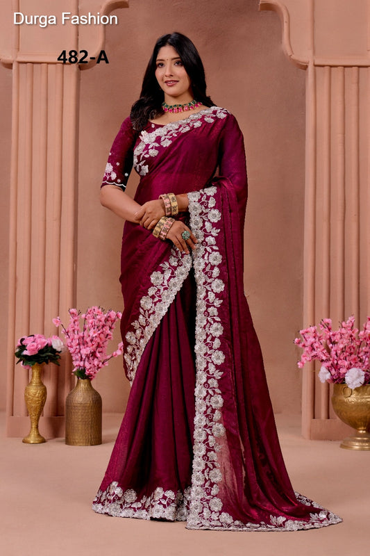 482A Durga Fashion Fendy Chiffon Sarees