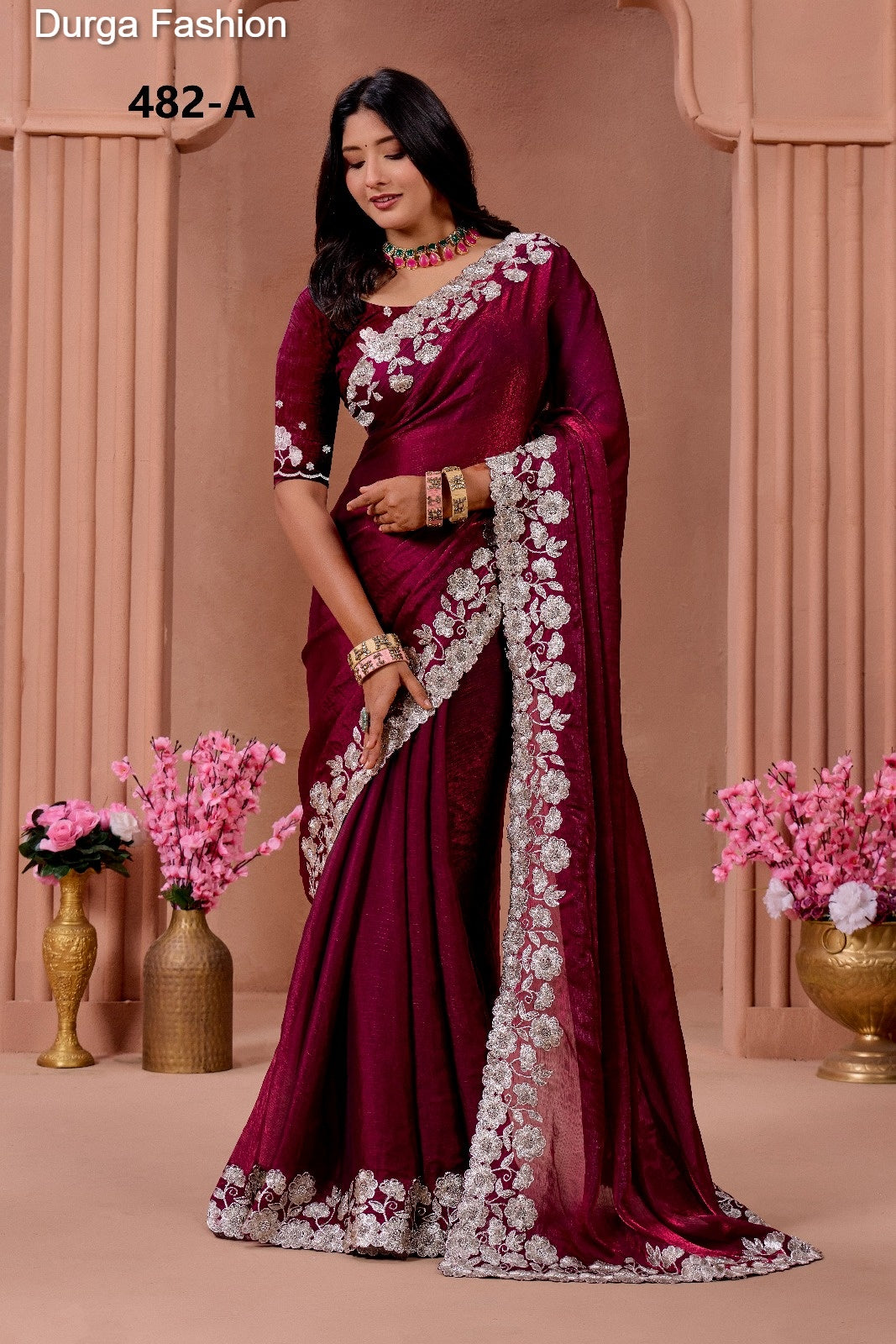 482A Durga Fashion Fendy Chiffon Sarees