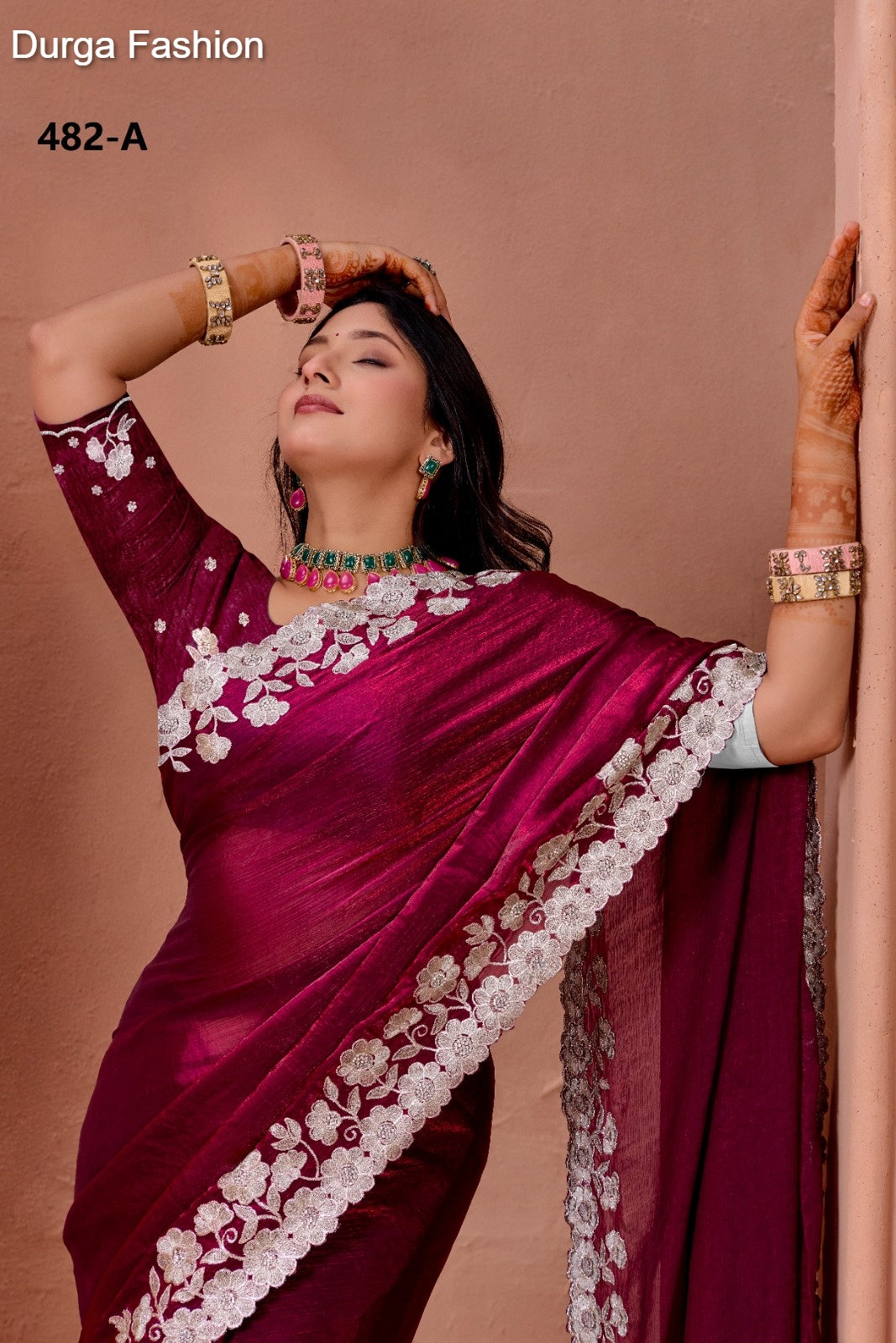 482A Durga Fashion Fendy Chiffon Sarees