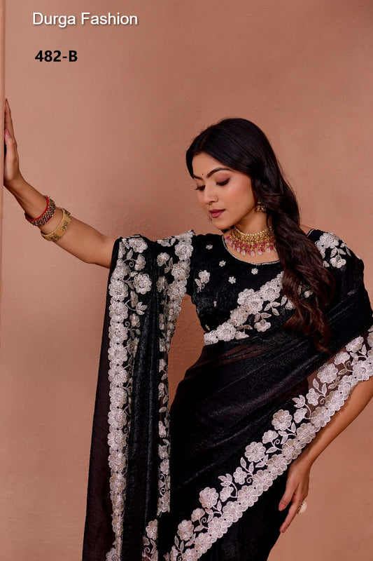 482B Durga Fashion Fendy Chiffon Sarees