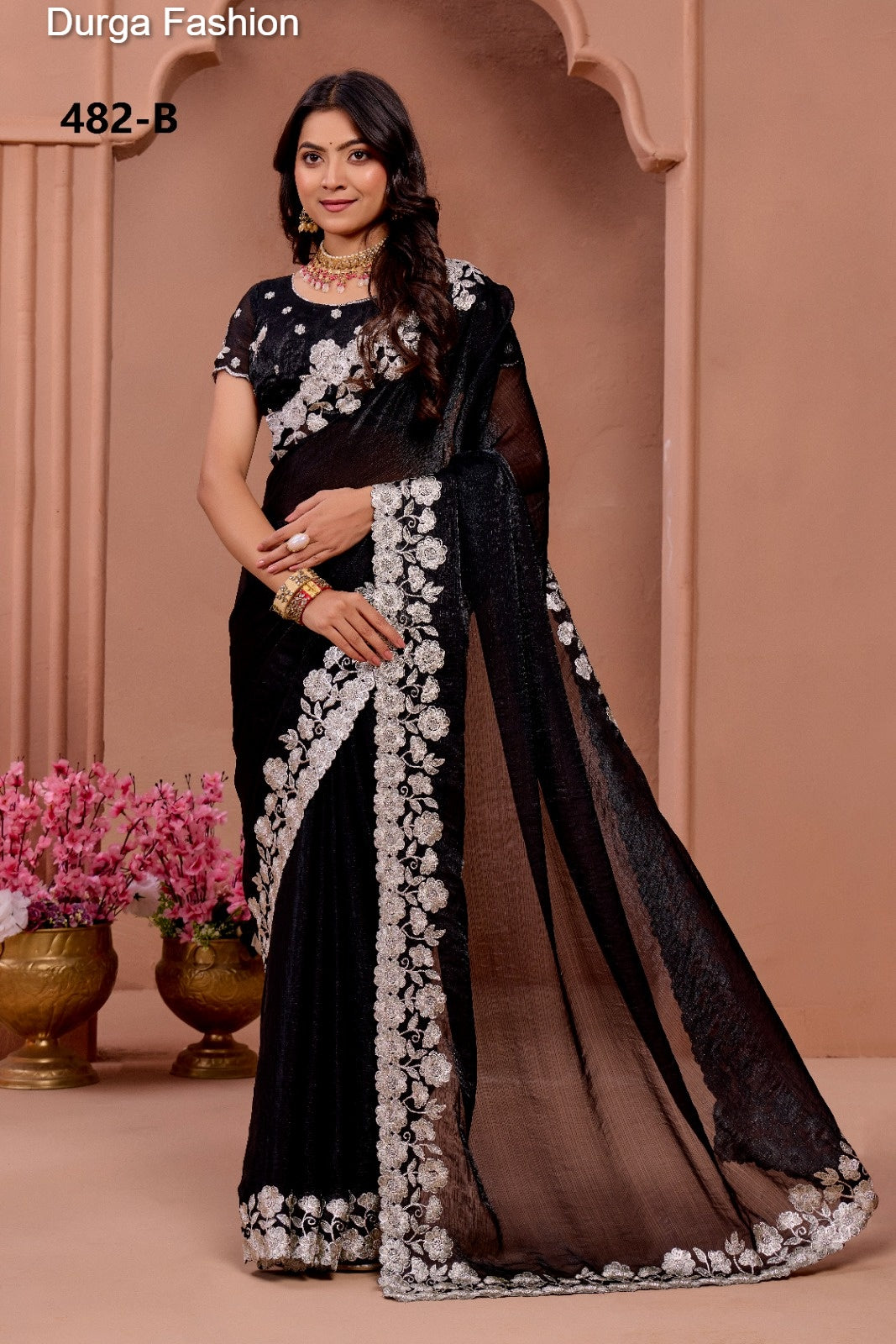 482B Durga Fashion Fendy Chiffon Sarees