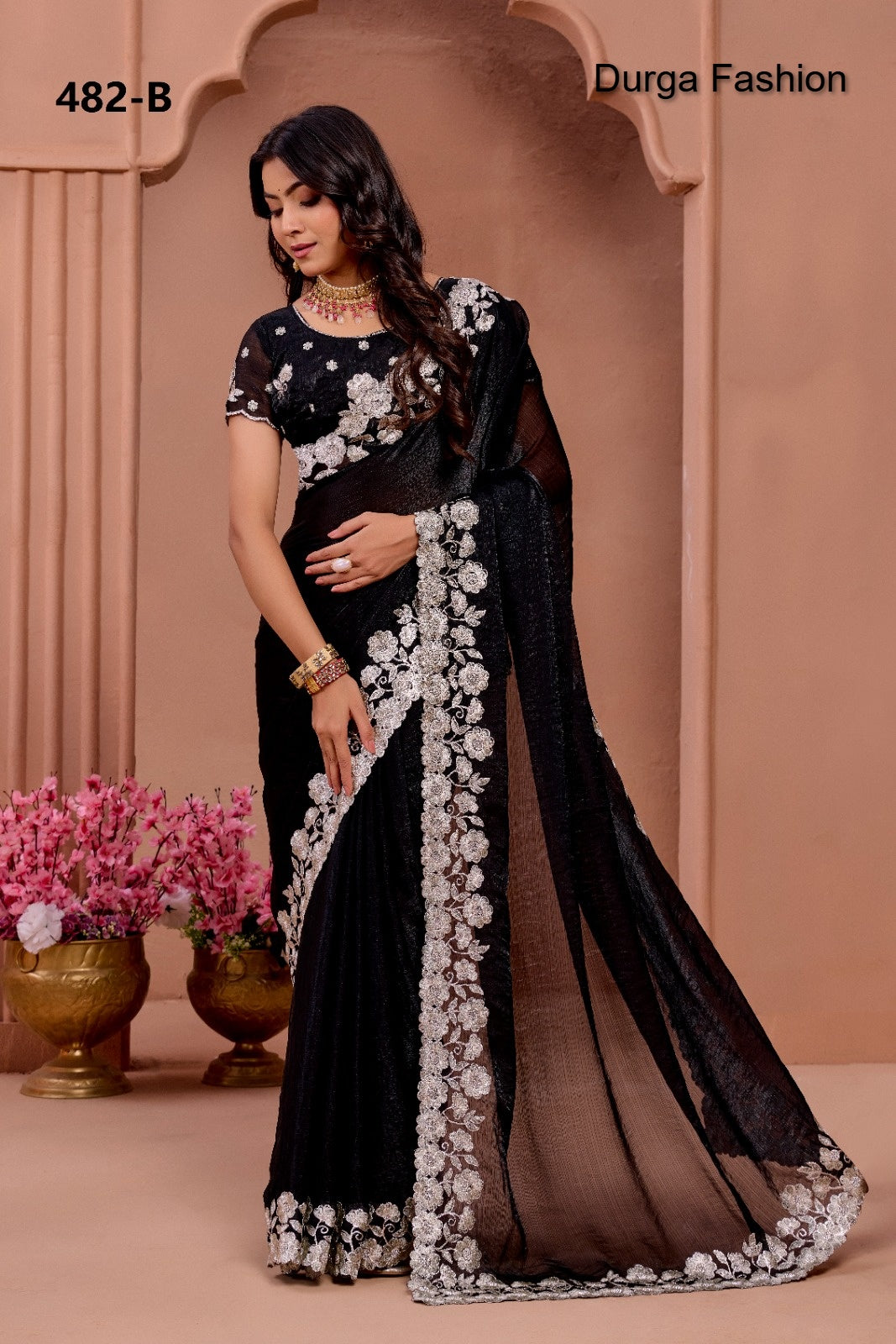 482B Durga Fashion Fendy Chiffon Sarees