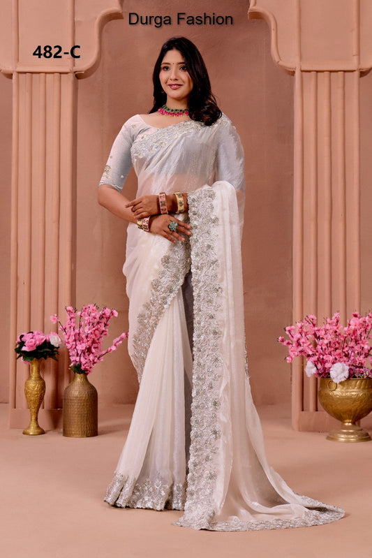 482C Durga Fashion Fendy Chiffon Sarees