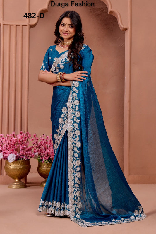 482D Durga Fashion Fendy Chiffon Sarees