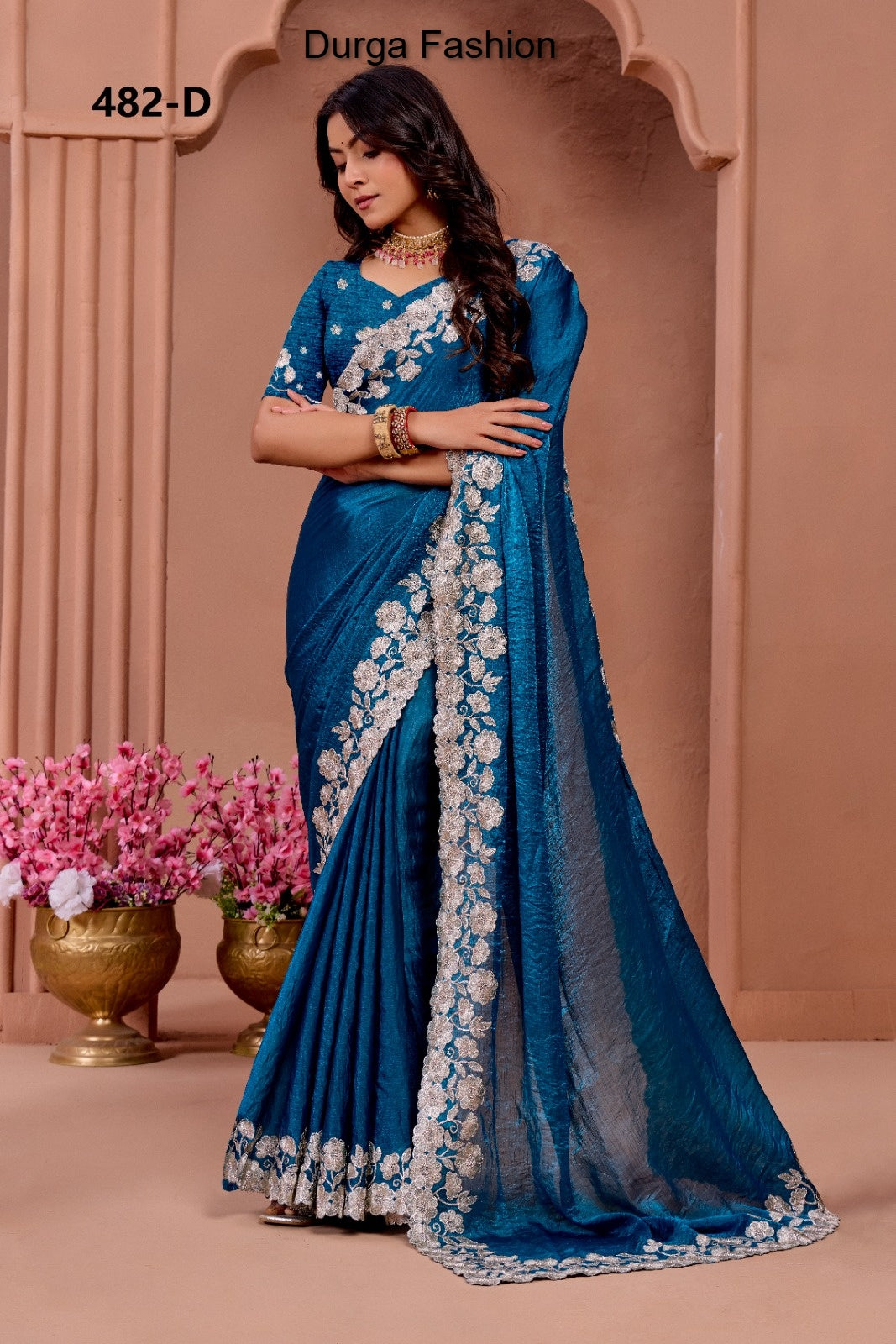 482D Durga Fashion Fendy Chiffon Sarees