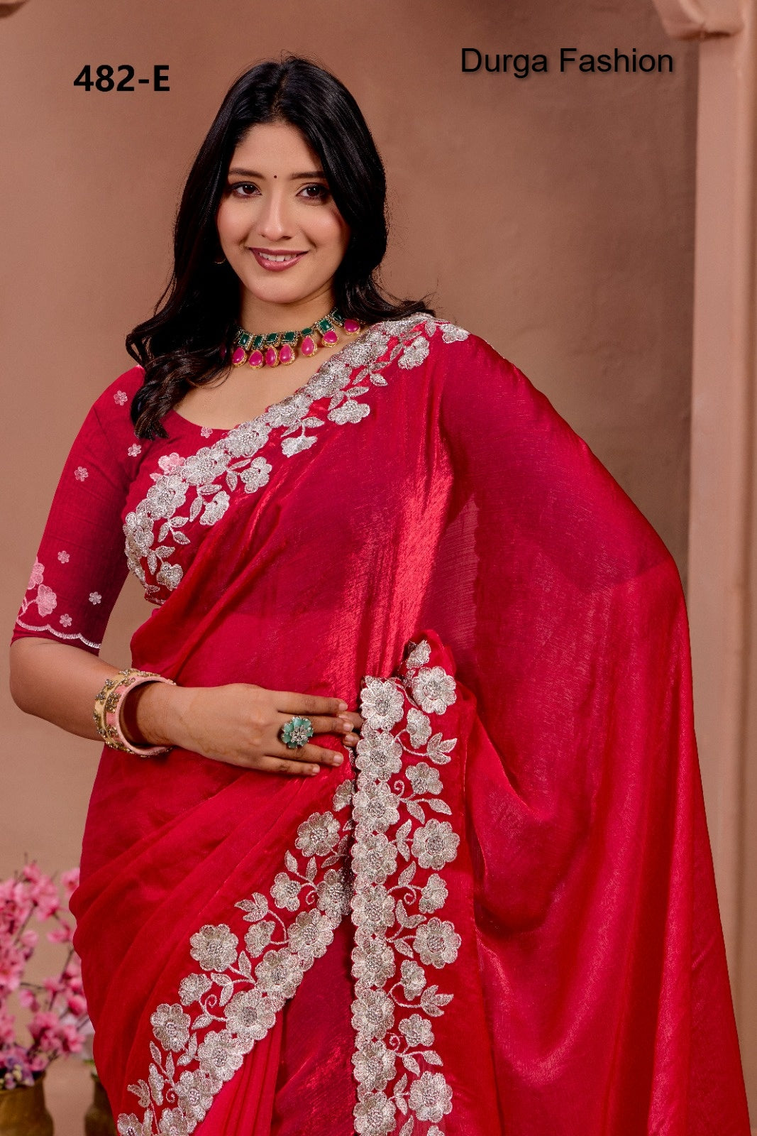 482E Durga Fashion Fendy Chiffon Sarees