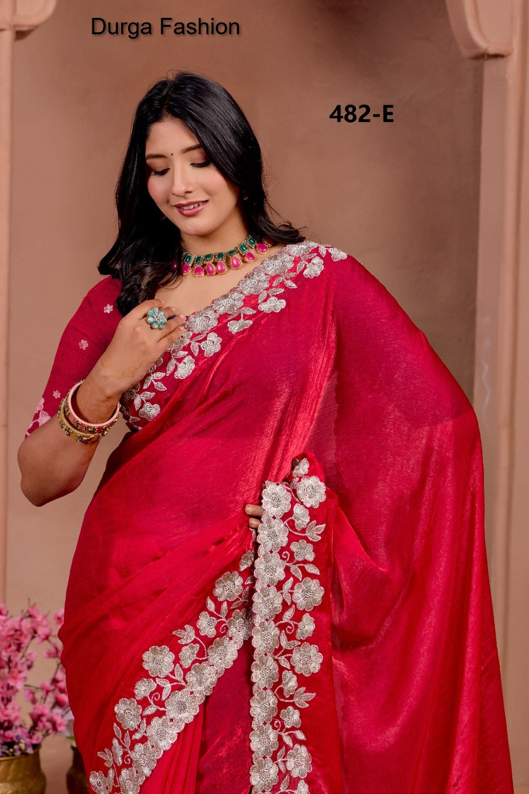 482E Durga Fashion Fendy Chiffon Sarees