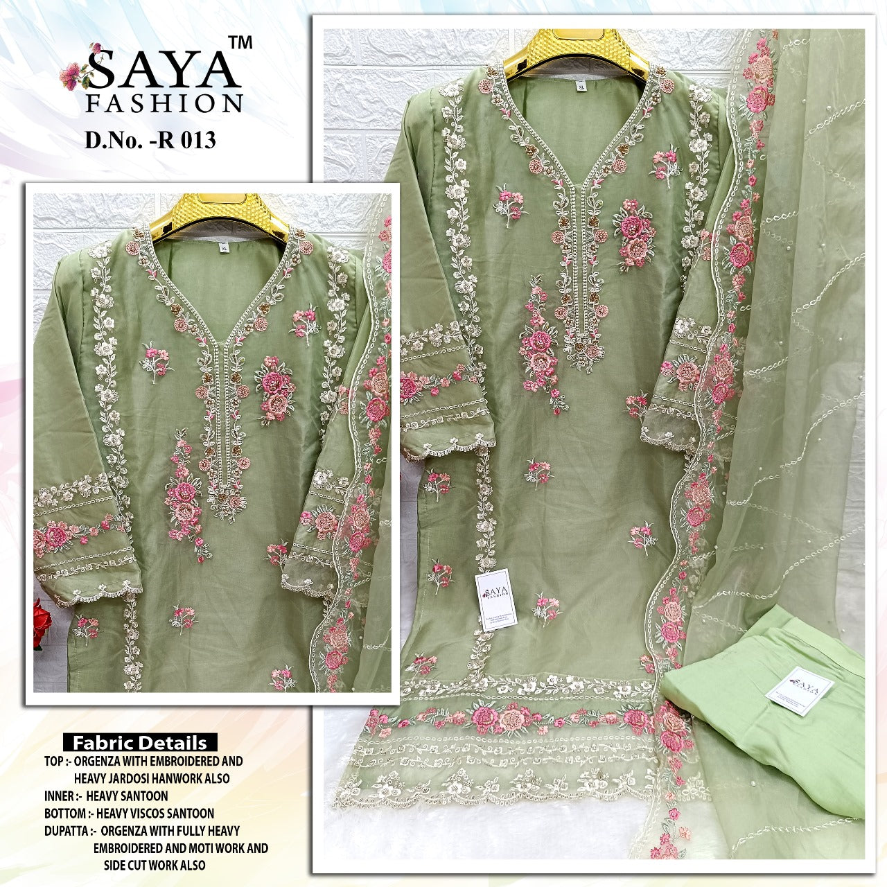 R-013 Light Pista Saya Fashion Pakistani Readymade Suits