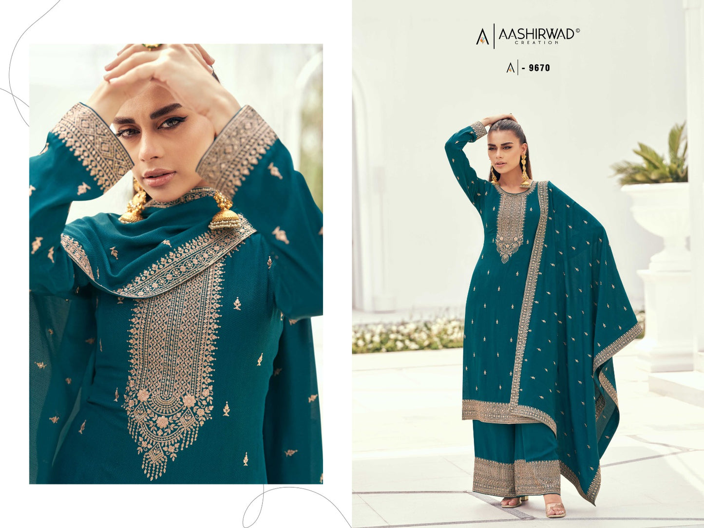 9670 Preet Aashirwad Creation Unstitched Suits
