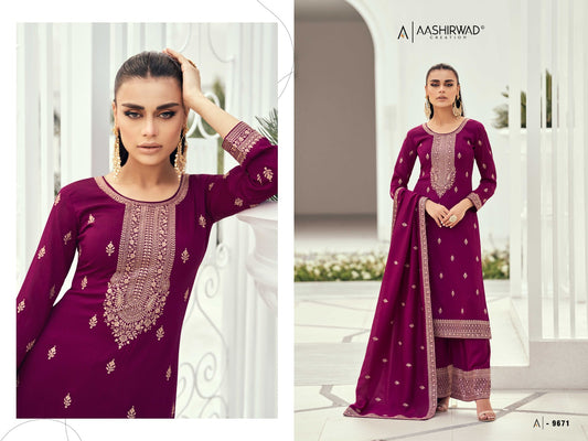 9671 Preet Aashirwad Creation Unstitched Suits