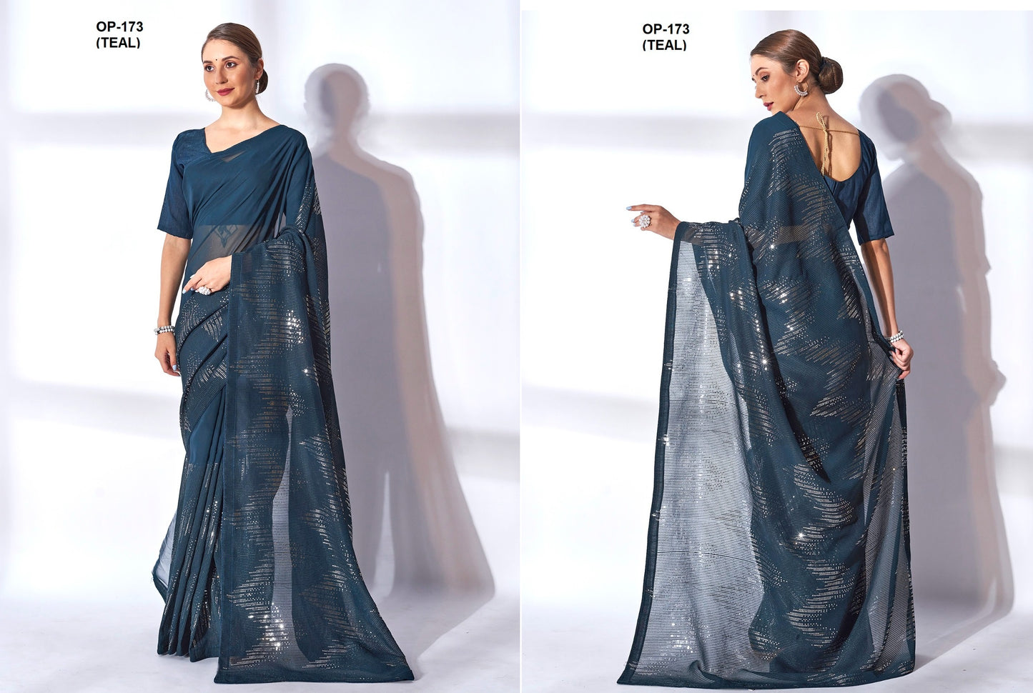 173 Teal Laxminam Sarees