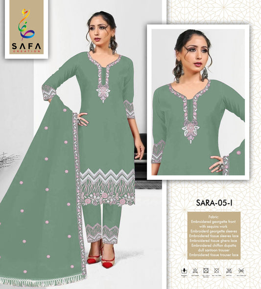Sara-05I Safa Creation Pakistani Readymade Suits