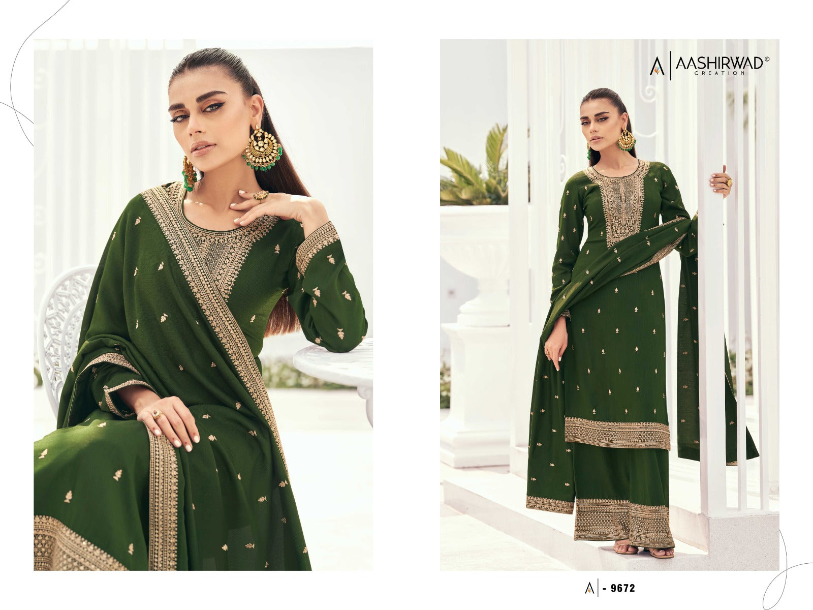9672 Preet Aashirwad Creation Unstitched Suits