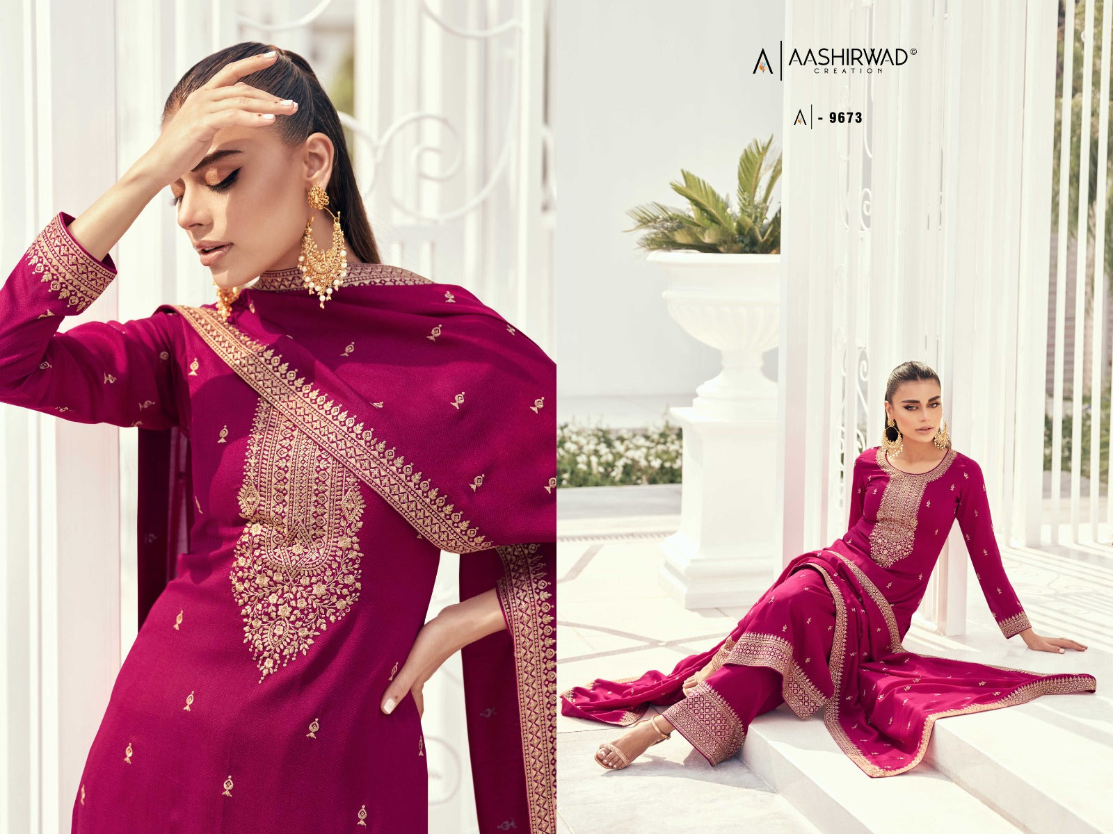 9673 Preet Aashirwad Creation Unstitched Suits