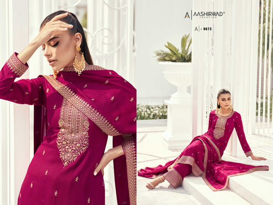 9673 Preet Aashirwad Creation Unstitched Suits