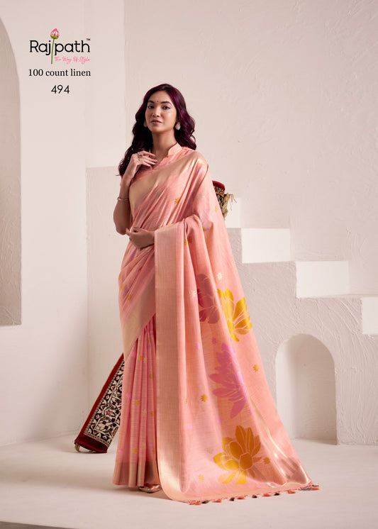 494 Dinamic Rajpath Soft Linen Sarees