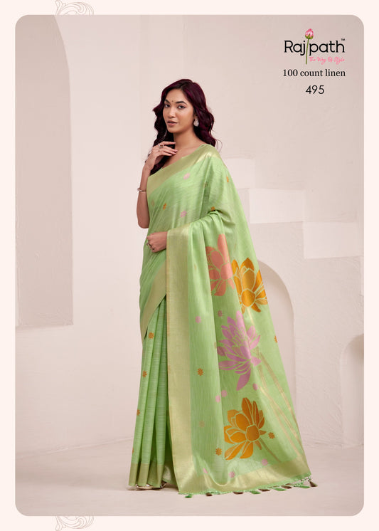 495 Dinamic Rajpath Soft Linen Sarees