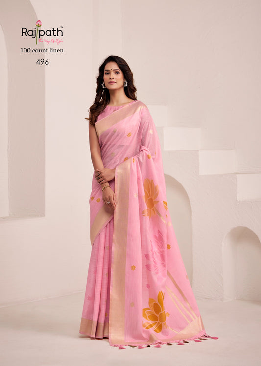 496 Dinamic Rajpath Soft Linen Sarees