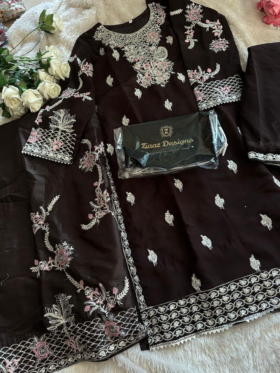 497 Ziaaz Designs Handwork Pakistani Salwar Suits