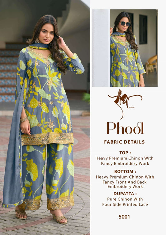 5001 Phool Radha Trendz Premium Chinon Readymade Suits