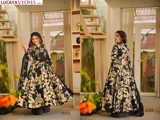 5002 Vyoma Vol 5 Lucaya Muslin Readymade Suits