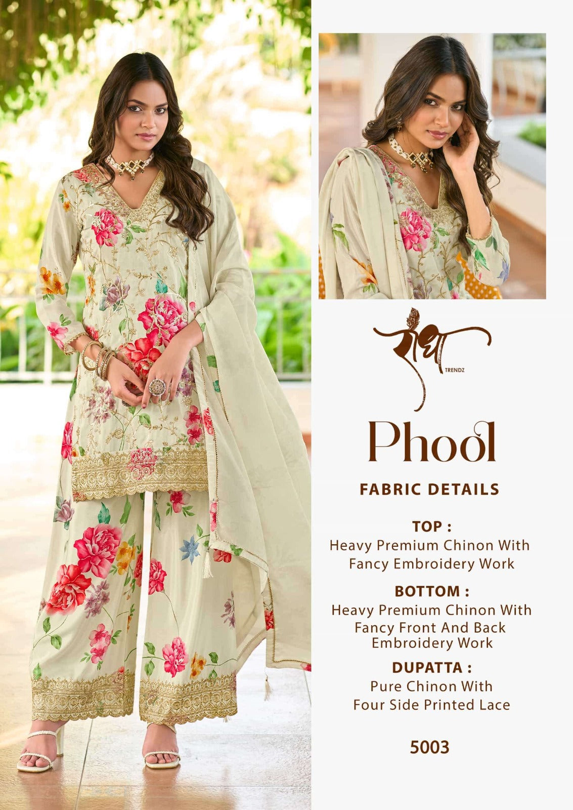 5003 Phool Radha Trendz Premium Chinon Readymade Suits