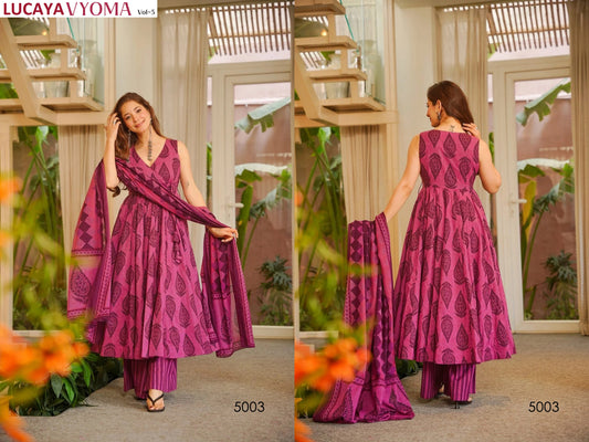 5003 Vyoma Vol 5 Lucaya Muslin Readymade Suits