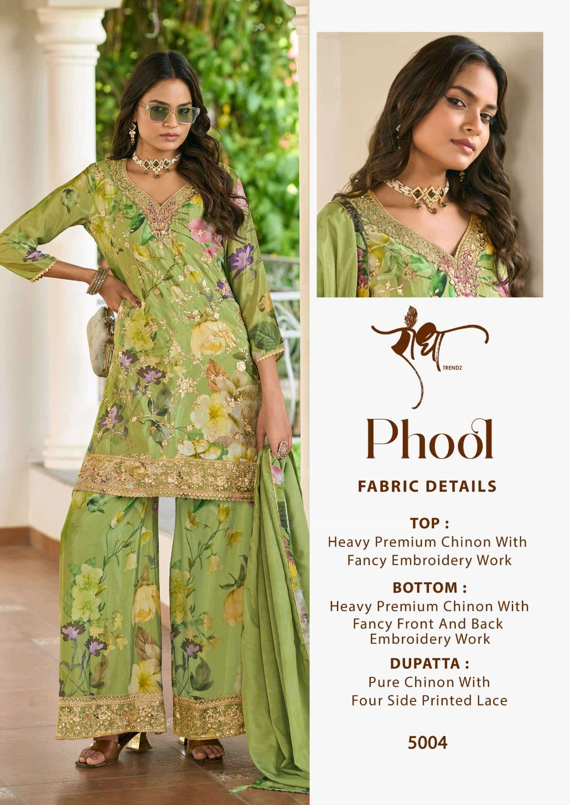 5004 Phool Radha Trendz Premium Chinon Readymade Suits